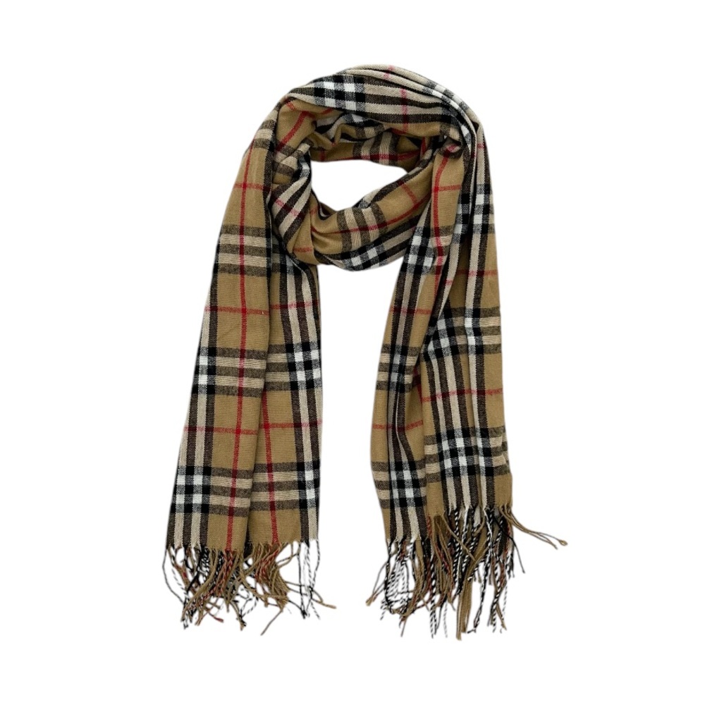 Tan Plaid Nova-Check Scarf